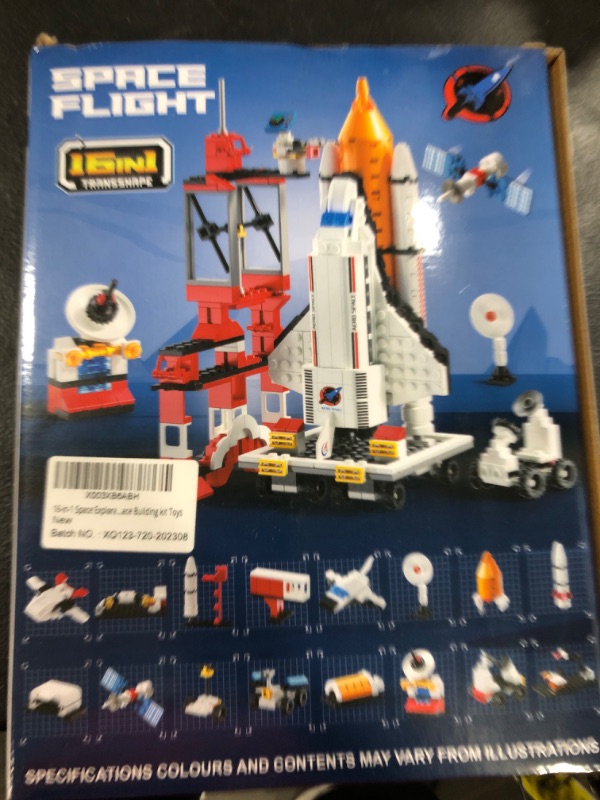 Photo 1 of 16 in 1 Space Rocket Launch Center Building Toy Set, STEM-Inspired Space Toy with Rocket, Launch Tower, Observatory, Control, Birthday Christmas Easter Gifts for 6 7 8 9 10 11 12 Year Old Boys 123-720