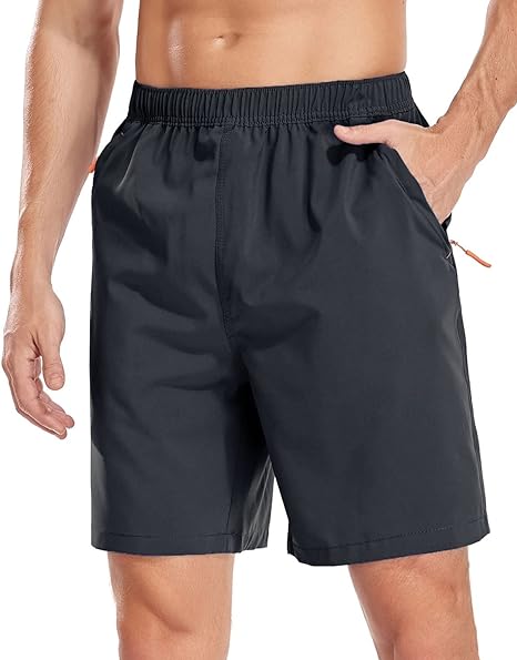 Photo 1 of CUNYI Men's Athletic Hiking Shorts Quick Dry Gym Workout Training Shorts Lightweight with Zipper Pockets --SMALL