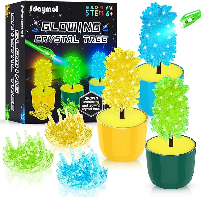 Photo 1 of sdaymol Glowing Crystal Growing Kit, Science Kits for Kids Age 8-12, DIY Educational Science Experiments Lab Toys - STEM Projects Toys for Kids & Teen Boys/Girls Arts & Crafts Kits Ages 6 7 8 9 10 12 