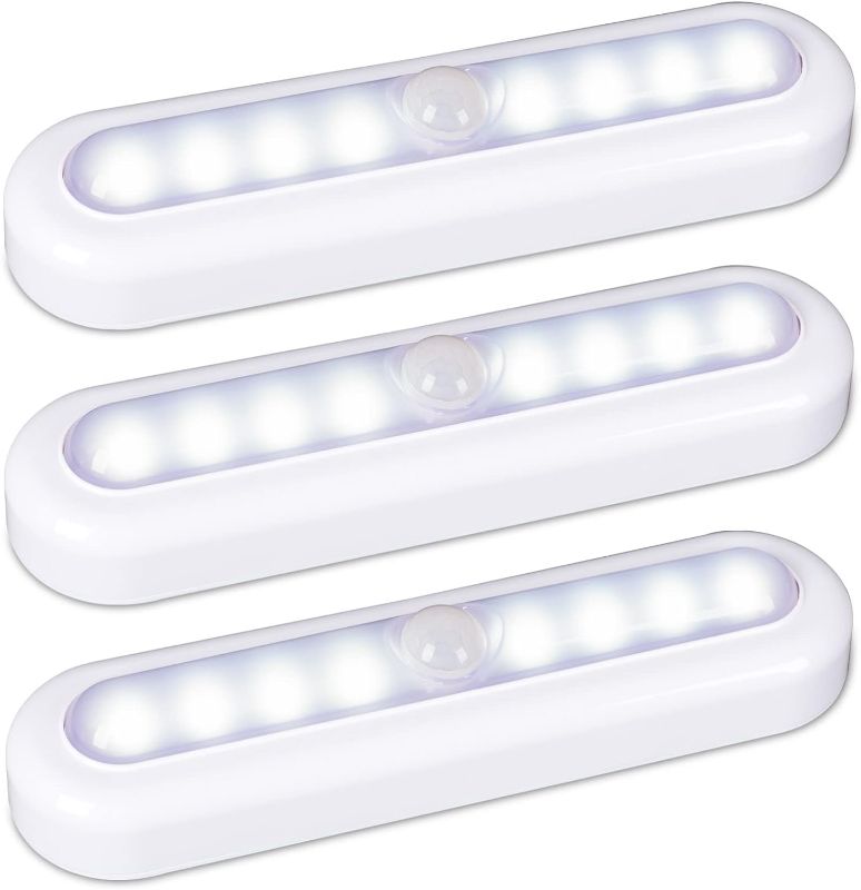 Photo 1 of STAR-SPANGLED 3 Pack 7” Motion Sensor Lights Indoor Battery Operated, Stick on LED Light for Closet, Stairs, Under Cabinet, Cool White 