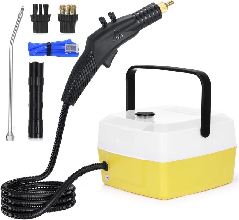 Photo 1 of AORESAC Steam Cleaner, 10s Fast Heat-up handheld Deluxe Power Steamer, Portable Handheld Steam Cleaner with 4L Tank, Voice Prompts for Home Use, Upholstery, Floor, Grout, Tile, Couch, Carpet, Car Yellow?Upgraded)