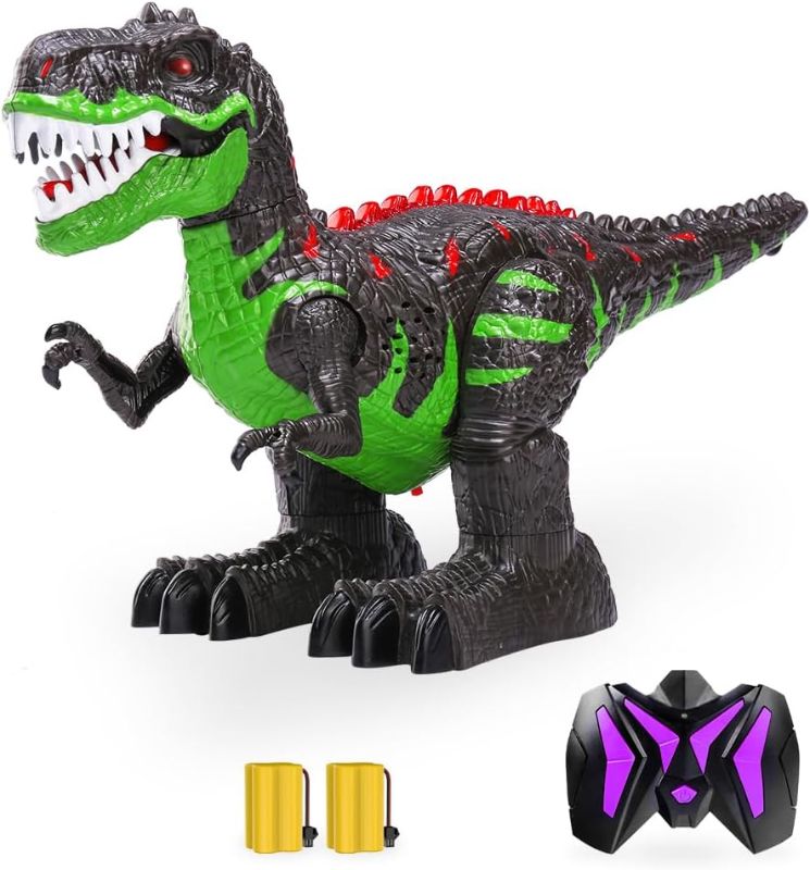 Photo 1 of TEMI Remote Control Dinosaur Toys for Boys 3 4 5 6 7 8 Years, Electric Stunt RC Walking T-rex Toy with Light and Sounds, Rechargeable Battery, 360° Rotating, Birthday Gift for Kids
