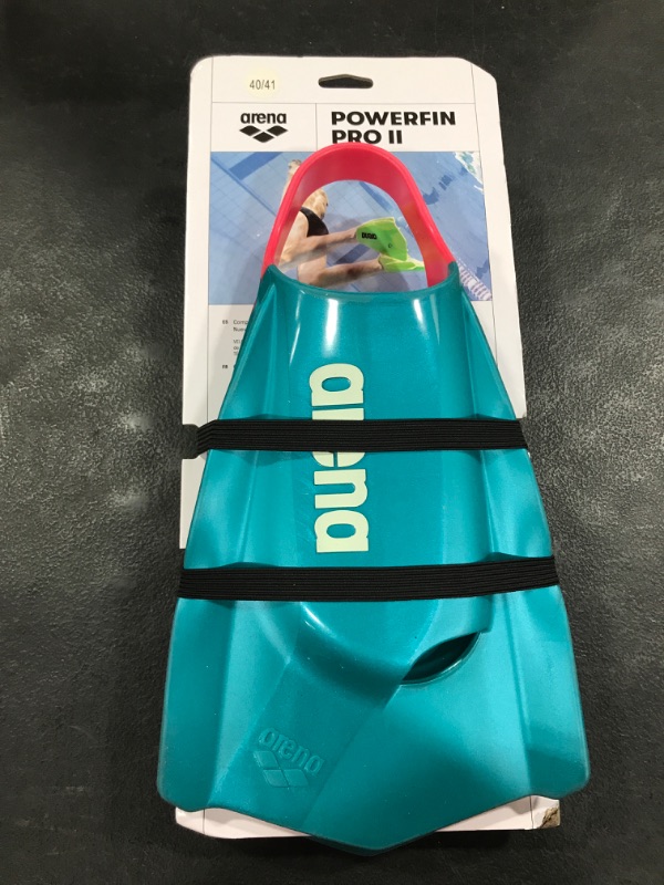 Photo 2 of Arena Unisex Adult Powerfin Pro II Swim Training Fins Men and Women Silicone Short Blade Flippers Left-Right Customized, Sizes 4.5-13.5 Calypso Bay 12.5-13.5