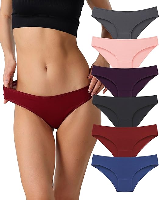 Photo 1 of LARGE-la notte Women’s Bikini Underwear Breathable Cotton Panties for Womens 6 Pack Ladies Stretchy Hipster Soft Briefs Panty 