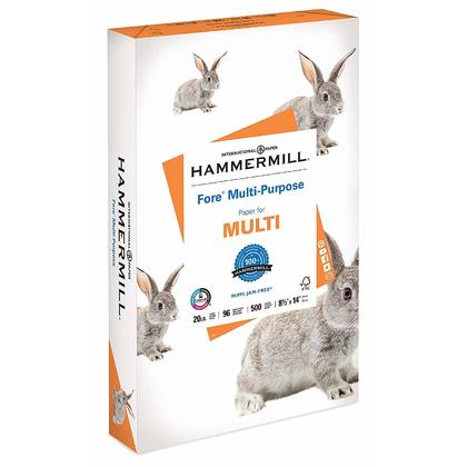 Photo 1 of Hammermill Fore Multipurpose Print Paper, 96 Bright, 20 Lb Bond Weight, 8.5 X 14, White, 500/ream ( HAM103291 )
