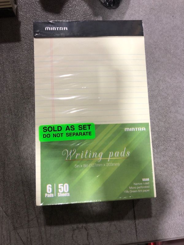Photo 1 of Mintra Office Legal Pads, ((Basic 6pk - (Green Paper) (5in x 8in (Narrow Ruled), 6pk (Green Tint)) 5in x 8in (Narrow Ruled) 6pk (Green Tint)