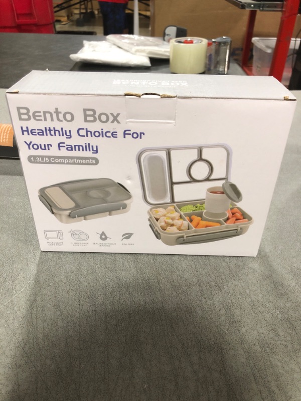 Photo 1 of Demiue Lunch Box Kids,Bento Box Adult Lunch Box,Lunch Containers for Adults/Kids/Toddler,5 Compartments Bento Lunch Box with Sauce Vontainers,Microwave & Dishwasher & Freezer Safe,BPA Free(White)