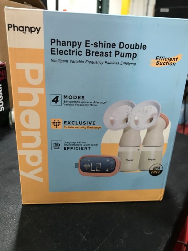 Photo 2 of Phanpy E-Shine Double Electric Breast Pump 4 Modes 8 Gears High Performance Touch Screen, 20/24/28 mm Flange and Insert Included