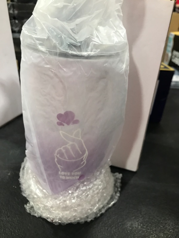 Photo 2 of Quality 20oz Stainless Tumbler for K pop, K-drama Fans Ombre Purple K Heart Love You So Much