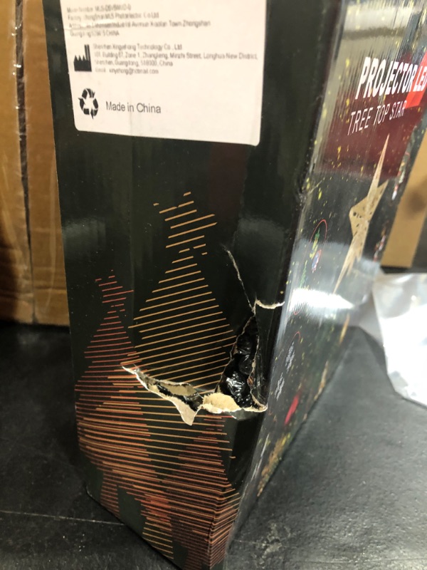 Photo 1 of Christmas Tree Topper Lighted with 6 Pattern Projection Modes, Christmas Tree Decorations Topper Built-in LED Projection Light, 3D Glitter Projector for Christmas Decorations (Gold) Golden