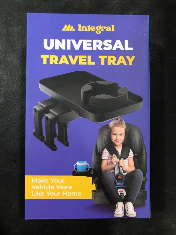 Photo 2 of Adjustable Travel Tray - Universal Quick Attach Clamps for Car Seats, Strollers, Arm Rests, Wagons - Car Seat and Stroller Organizer
