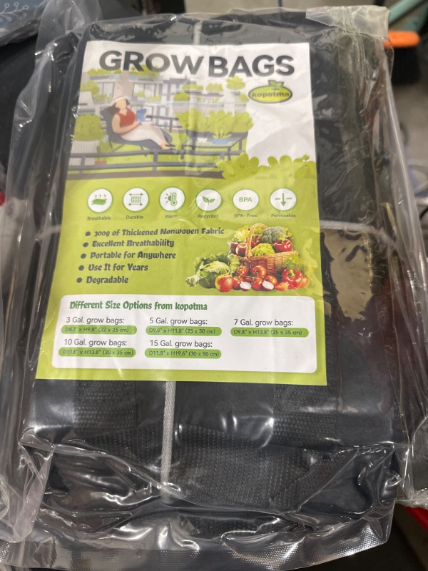 Photo 1 of 5Packs Mixed Size Grow Bags, Fabric Plant Grow Bags Fabric Planters Garden Bgas Fabric Pots Potato Grow Bags, Grow Bags 5Gal*2/7Gal/10Gal*2 5Gal+5Gal+7Gal+10Gal+10Gal Black