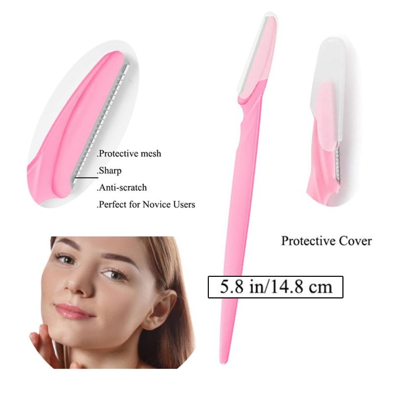 Photo 1 of Eyebrow Razor for Women - Professional Facial Razor with Safety Cover for Quick and Pain-Free Hair Removal with Pencil [Black] 
