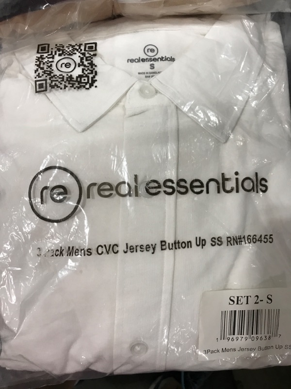 Photo 2 of [Size S] Real Essentials 3-Pack: Men's Regular Fit Casual Short Sleeve Button Down Shirt 