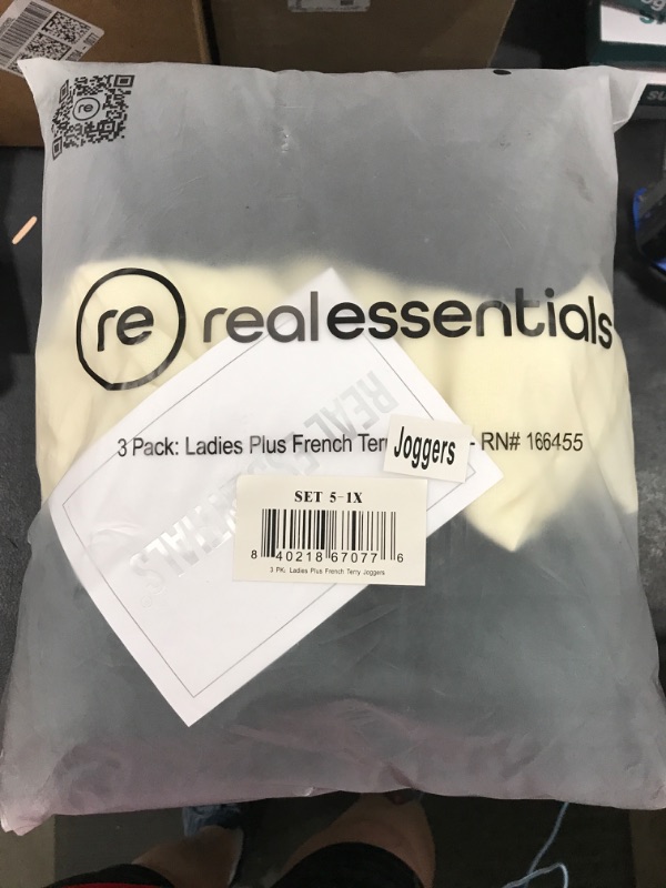 Photo 2 of [Size XL] Real Essentials 3 Pack: Women's Ultra-Soft Cotton French Terry Joggers (Available in Plus) Plus Size 1X Set 5