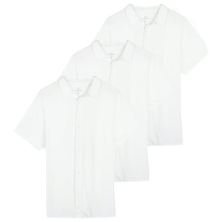 Photo 1 of [Size 4XL] Real Essentials 3-Pack: Men S Regular Fit Casual Short Sleeve Button Down Shirt 