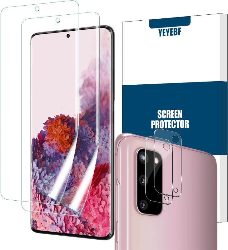 Photo 1 of YEYEBF Galaxy S20 HD Clear Screen Protector + Camera Lens Protectors, [2 +2 Pack] [Ultrasonic Fingerprint Compatible] Full Coverage Screen Protector Cover Shield for Samsung Galaxy S20 