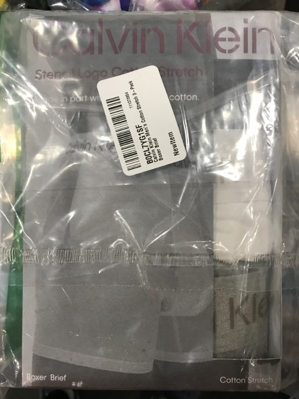 Photo 1 of [Size L] Calvin Klein Men's Cotton Stretch 3-Pack Boxer Brief Large Grey Heather, White, Black