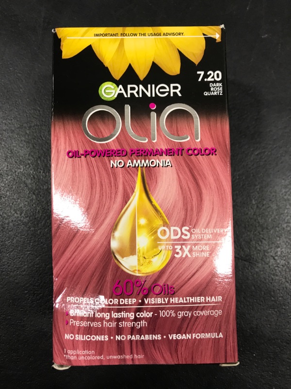 Photo 2 of Garnier Hair Color Olia Ammonia-Free Brilliant Color Oil-Rich Permanent Hair Dye, 7.20 Dark Rose Quartz