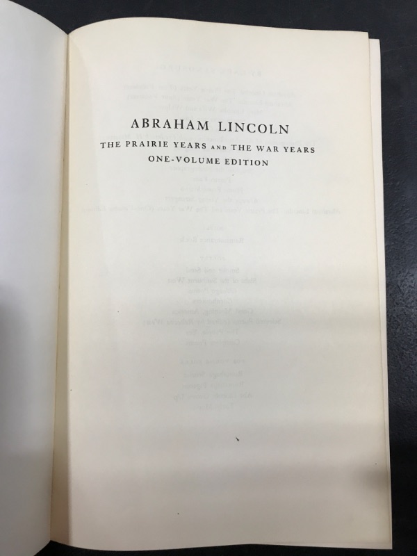 Photo 2 of ABRAHAM LINCOLN The Prairie Years & The War Years: 1 Vol Ed. Sandburg, Carl 1954 [Hardover]