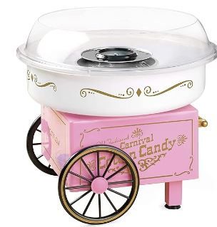 Photo 1 of Nostalgia Cotton Candy Machine - Retro Cotton Candy Machine for Kids with 2 Reusable Cones, 1 Sugar Scoop, and 1 Extractor Head – Pink