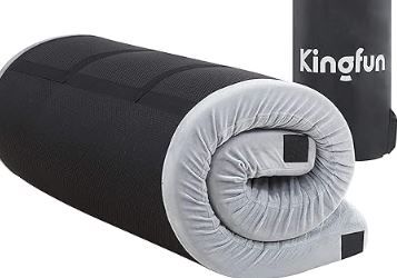 Photo 1 of Kingfun 3 Inch CertiPUR-US Memory Foam Camping Mattress, Waterproof Roll up Sleeping Pad for Adults, Comfortable Thick Floor Sleeping Mats for Car Truck Tent with Removable Travel Bag