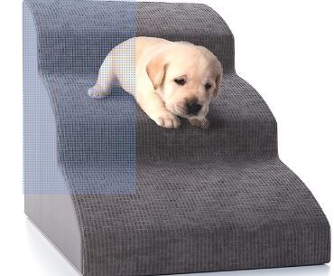 Photo 1 of  Dog Stairs and Ramp for Beds Or Couches by ZICOTO - Durable Easy to Walk on Steps 15.7" high for Small Dogs and Cats Up to 55 lbs Weight - Allows Your Pets Easy Access to Your Sofa or Bedside
