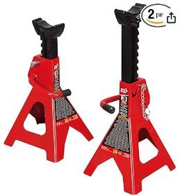 Photo 1 of BIG RED T43002A Torin Steel Jack Stands: Double Locking, 3 Ton (6,000 lb) Capacity, Red, 1 Pair