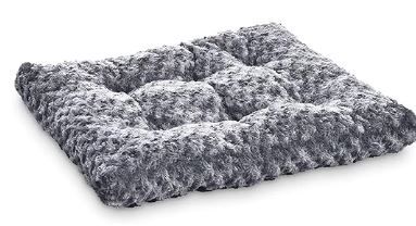 Photo 1 of Amazon Basics Machine Washable Plush Pet Bed and Dog Crate Pad, Medium, 35 x 23 x 3 Inches, Gray 
