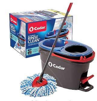 Photo 1 of O-Cedar EasyWring RinseClean Microfiber Spin Mop & Bucket Floor Cleaning System, Grey