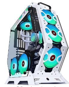 Photo 1 of KEDIERS PC Case - ATX Tower Tempered Glass Gaming Computer Open Frame Case with 7 RGB Fans 