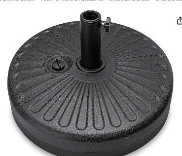Photo 1 of Limited-time deal: Best Choice Products Fillable Umbrella Base Stand Round Sunburst Plastic Patio Umbrella Base Stand, Pole Holder for Outdoor, Lawn w/ 55lbs Weight Capacity, Adjustment Knob
