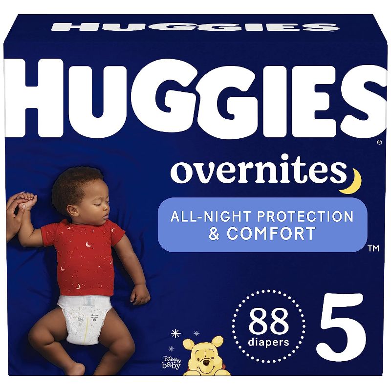 Photo 1 of Huggies Overnites Nighttime Baby Diapers, Size 5 (27+ lbs), 88 Ct
