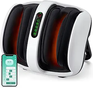 Photo 1 of Nekteck Foot Shiatsu Massager for Circulation and Pain Relief, Smart Electric Massage Machine with Heat, Deep Kneading, Vibration for Feet, Calf, Arm Muscle Relax White (APP Control)
