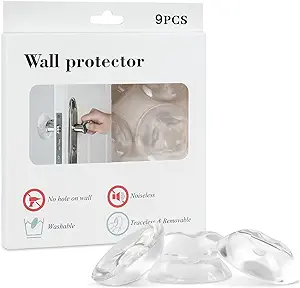 Photo 1 of 2" Door Stopper Wall Protector with Strong Back Adhesive Reusable Premium Door Stopper for Home Office Protecting Wall Shock Absorbent Gel Self Adhesive Guard Door Bumper Wall Protector - 9 Pcs 