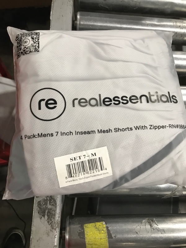 Photo 2 of Real Essentials 4 Pack: Men's 7" Athletic Running Quick Dry Mesh Shorts with Zipper Pockets (Available in Big & Tall) Standard Medium Set 7