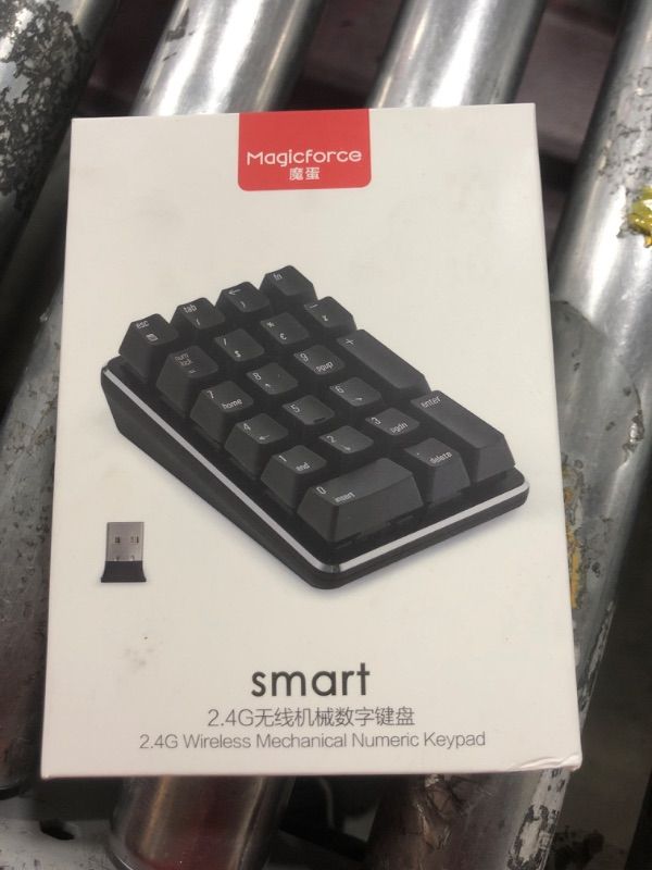 Photo 1 of Qisan Mechanical Numeric Keypad Wireless Bluetooth Keypad Cherry MX Blue Switch 21 Keys Mini Numpad Numeric Keypads Extended Layout Magicforce for Financial Cashier | Number Pad for Laptop-Black
