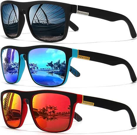 Photo 1 of SEKKAF Polarized Sunglasses for Men Women Driving Sports Hiking Sun Glasses Classic Square Frame UV400 Protection