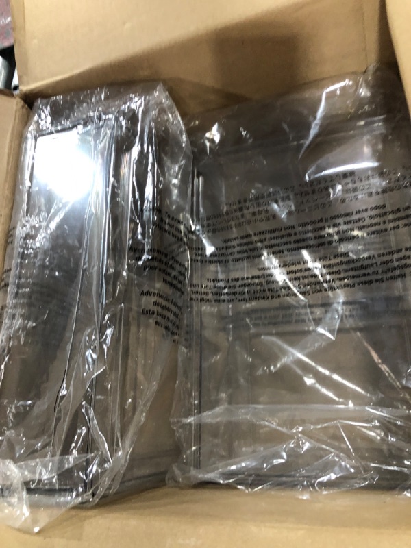 Photo 1 of mDesign Plastic Wide Stackable Closet Storage Organizer Bin Containers with Front Pull Drawer for Cabinet, Desk, Shelf, Cupboard, or Dresser Organization, Lumiere Collection, 4 Pack - Clear 4 8 x 12 x 4