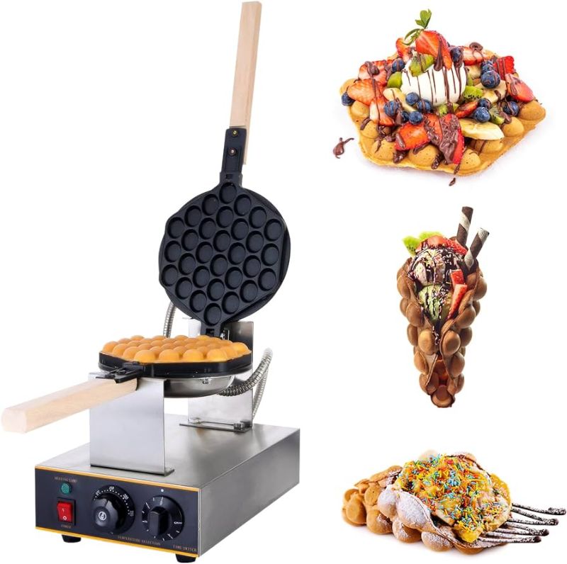 Photo 1 of Dyna-Living Bubble Waffle Maker 1400W Commercial Bubble Waffle Maker Machine Non-stick Egg Waffle Maker Electric Bubble Waffle Baker for Home Use Style1
