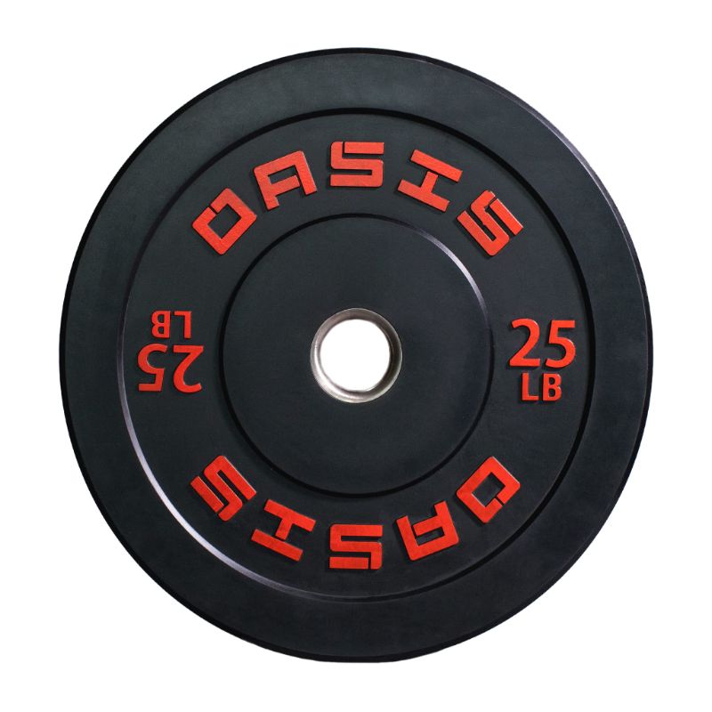 Photo 1 of OASIS SPORT 25 LB Bumper Plate Weight Plate with 2-inch Steel Hub for Strength Training & Weightlifting 25LB SINGLE