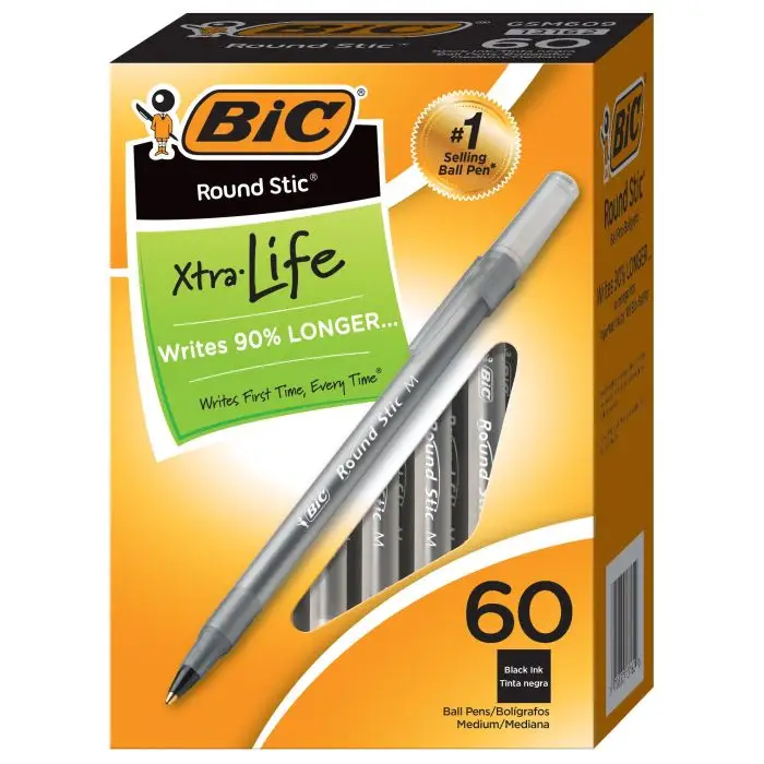 Photo 1 of BIC Round Stic Xtra Life, Ball Point Pen/60 CT

