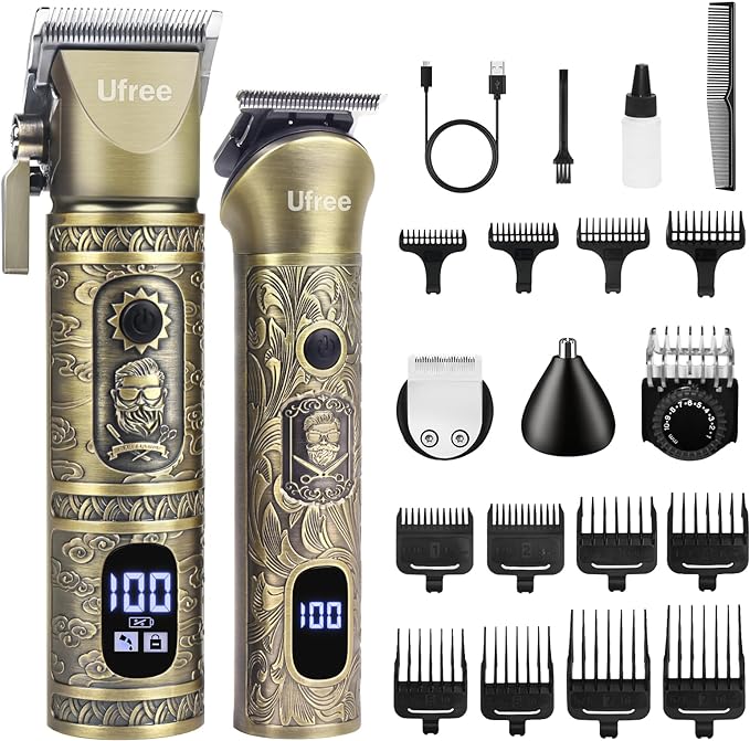 Photo 1 of Ufree Professional Hair Clippers for Men, 3 in 1 Mens Beard Trimmer, Shavers for Men, Electric Razor, Nose Hair Trimmer, Cordless Barber Clippers, Mens Grooming Kit, Birthday Gift for Dad