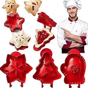 Photo 1 of 3Pcs Mini Pie Molds, Dough Presser Pocket Pie Molds for Baking, Party Potluck Hand Pie Molds, One Press Pie Set, Snowflake, Mitt and Christmas Tree Shapes (Christmas Mince Pie Mold)
