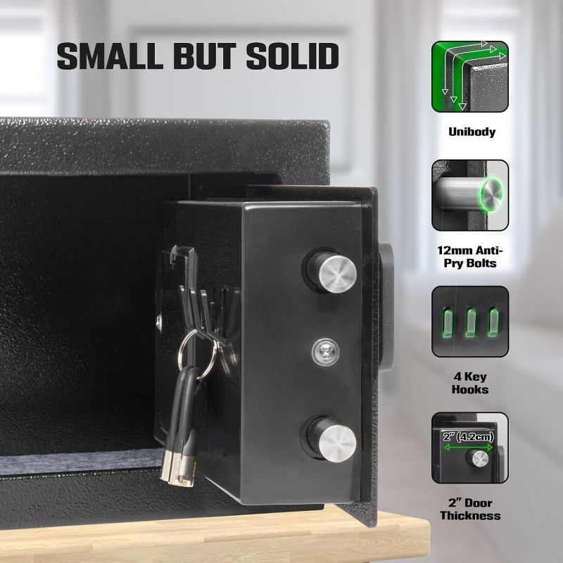 Photo 2 of afe Box Electronic Money Cash Safe with Digital Keypad & Keys?Mini Security Lock Safe Boxes for Coin Home Office...