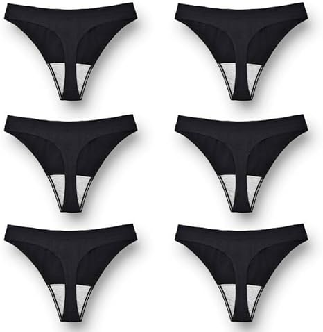 Photo 1 of [Size XS-M] CADITEX Thongs for Women - Seamless Women's Thong No Show Underwear Panties Breathable 6 Pack