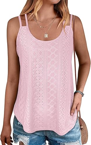 Photo 1 of [Size M] ANRABESS Womens Summer Tank Tops 2024 Casual Loose Basic Dressy Tunic Spaghetti Strap Blouse Camisoles Flowy Shirts 