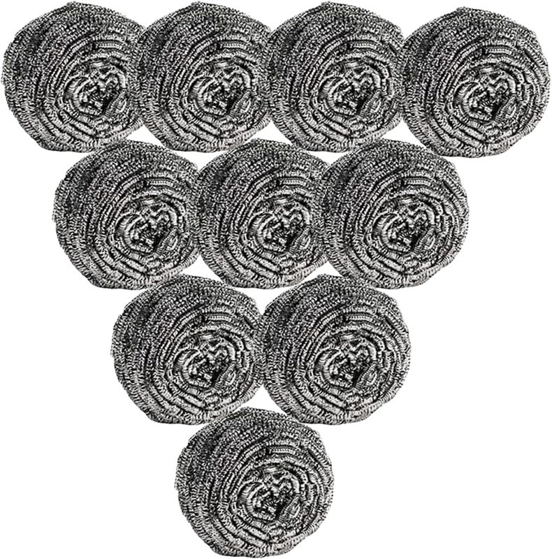 Photo 1 of 10 Pack Steel Wool Scrubber,Flexible Stainless Steel Scrubber,Metal Scrubbers for Cleaning Dishes,Pans,Ovens and Pots 