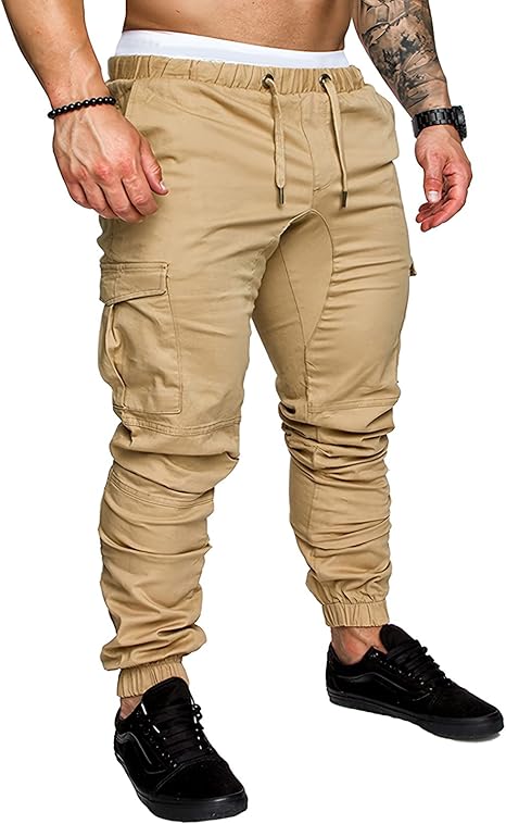 Photo 1 of [Size S] Men‘s Joggers Athletic Sweatpants - Fashion Cargo Pants Gym Track Pants Slim Comfortable Trousers 