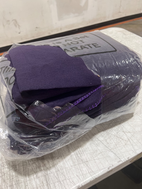 Photo 1 of 10 pc fleece blankets purple.